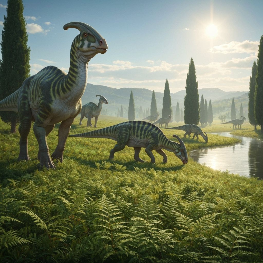 A pack of parasaurolophus  by @Aurel