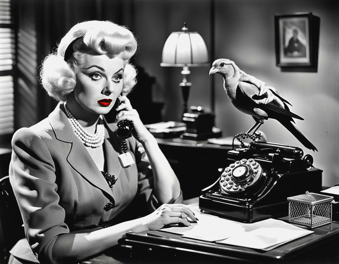 Mae West "Hallo, Alfred can you pick your bird up.... AI Generated