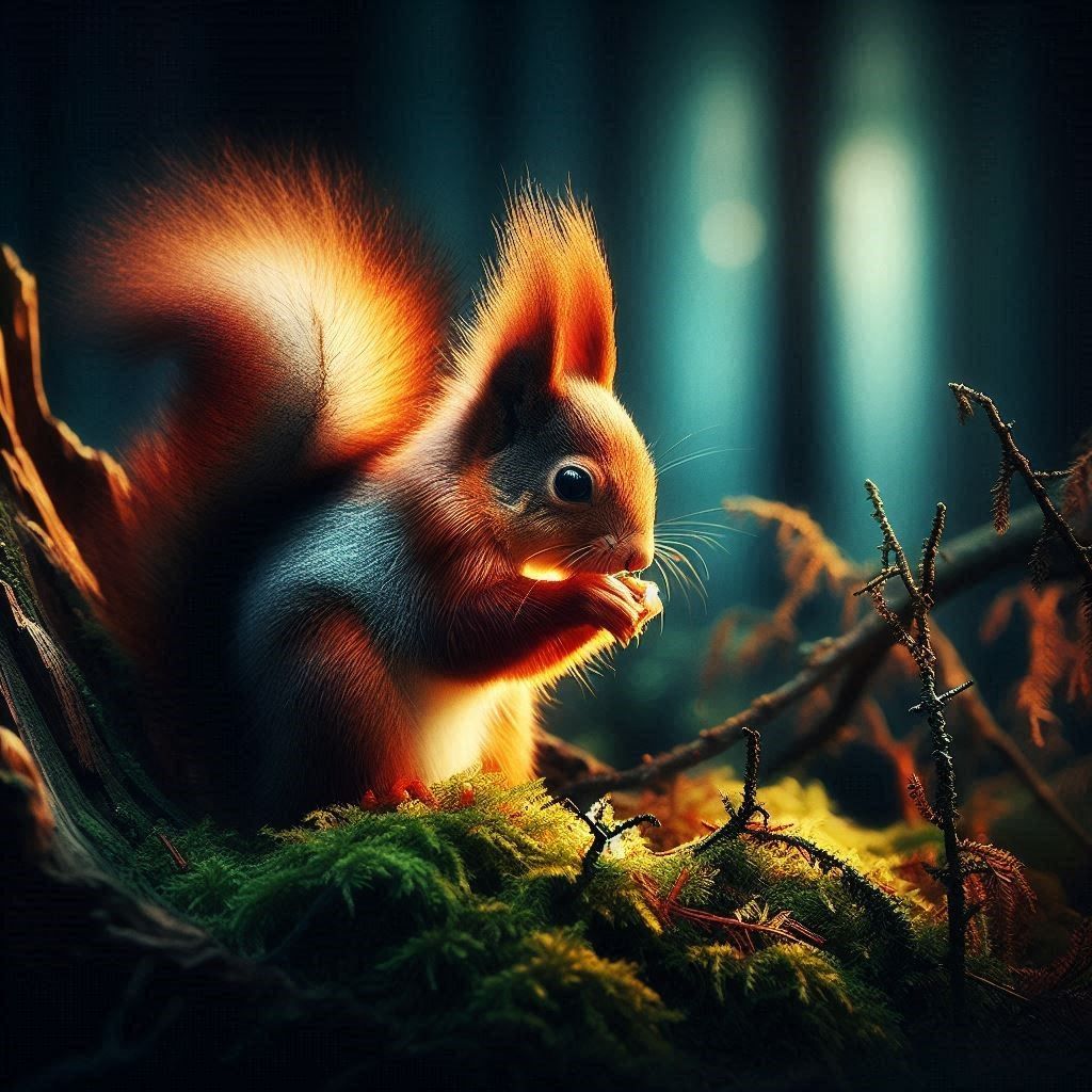 illuminated squirrel