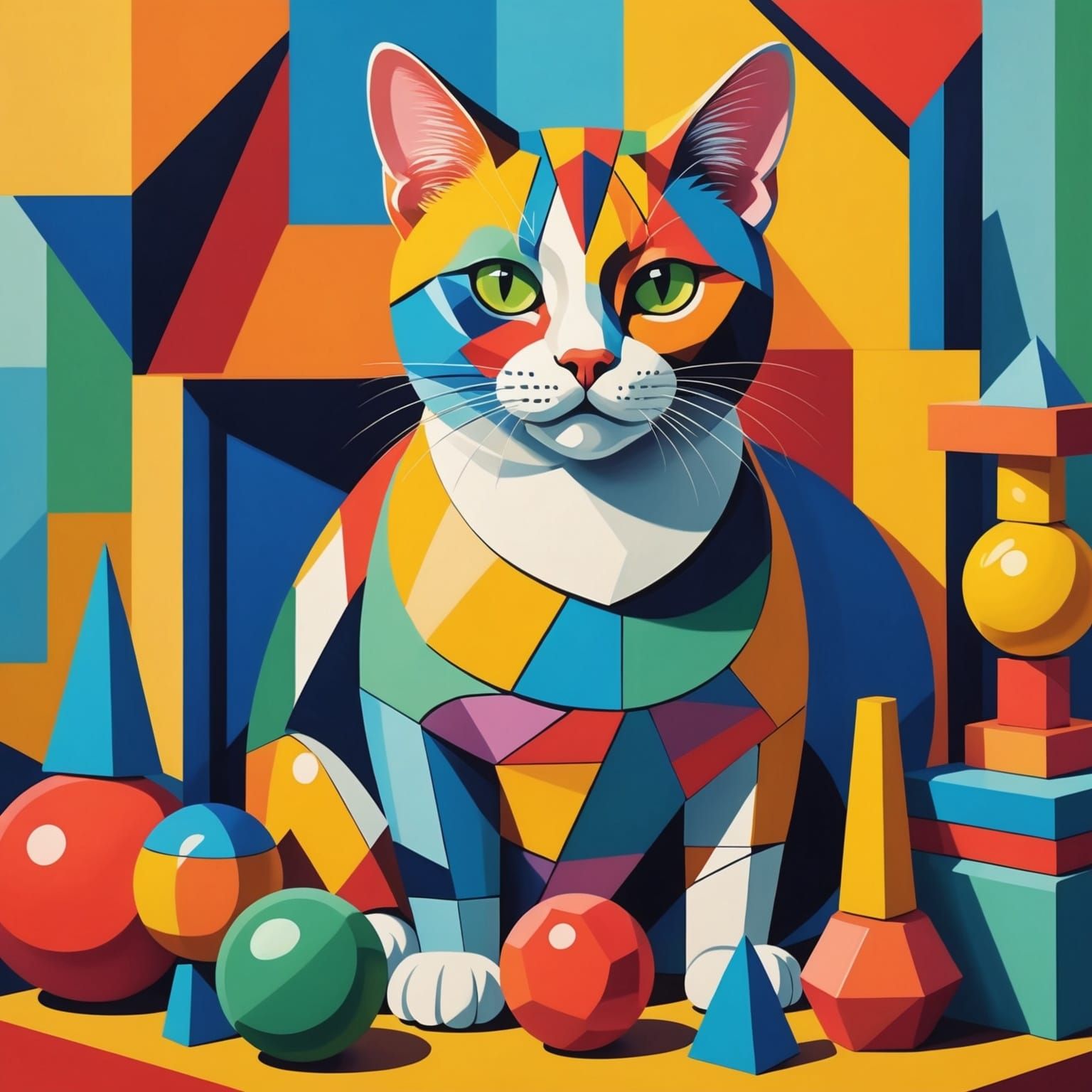 Cat and its toys