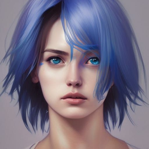 Blue hair - AI Generated Artwork - NightCafe Creator