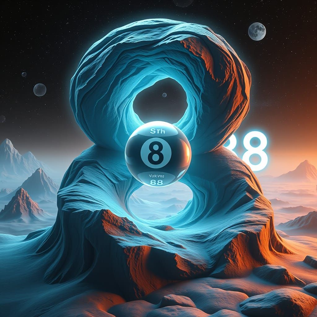 Eternal 8-Ball Mysteries in a Futuristic Landscape