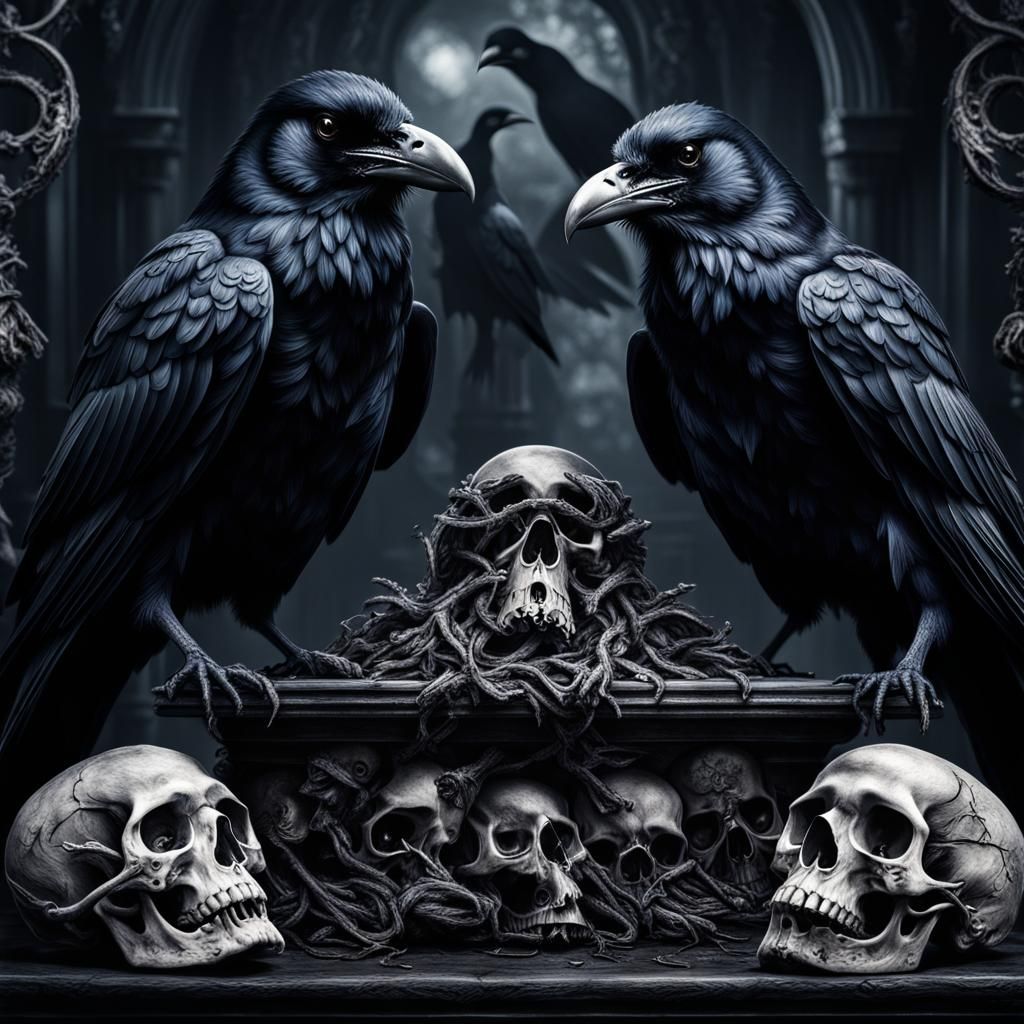 Ravens and skulls  by @Tiopi