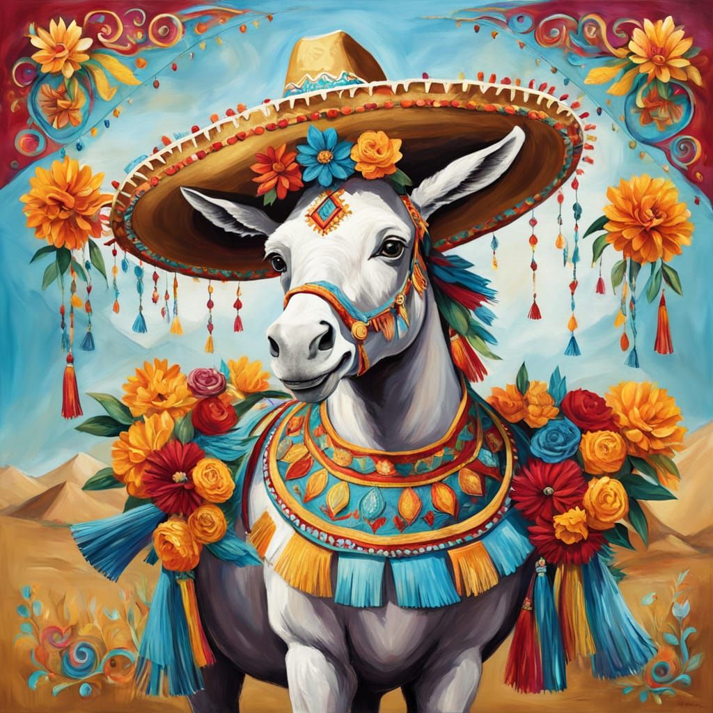 Burro in a Sombrero  by @zephyrael