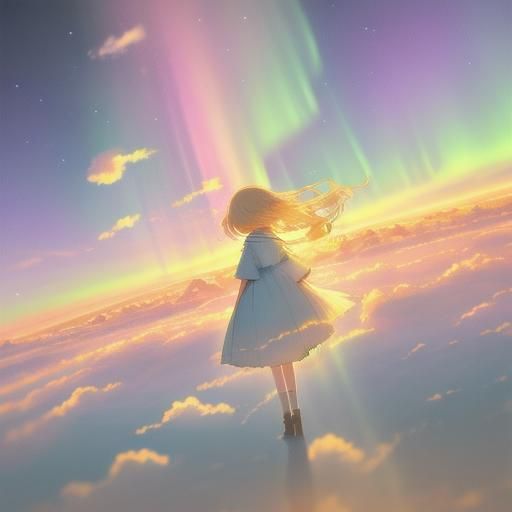 People Gaze at Dreamy Aurora Borealis in Soft Focus