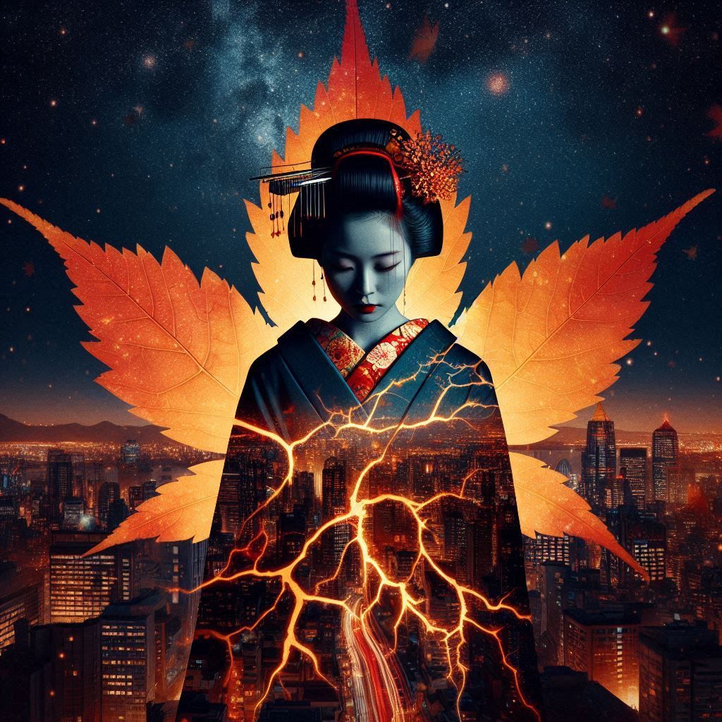 Geisha and maple leaf 🍁