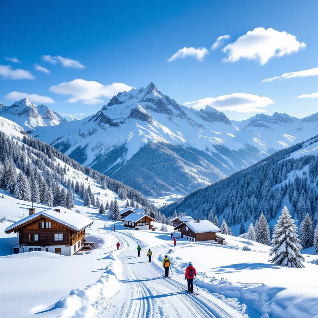 Swiss Alps Winter Landscape