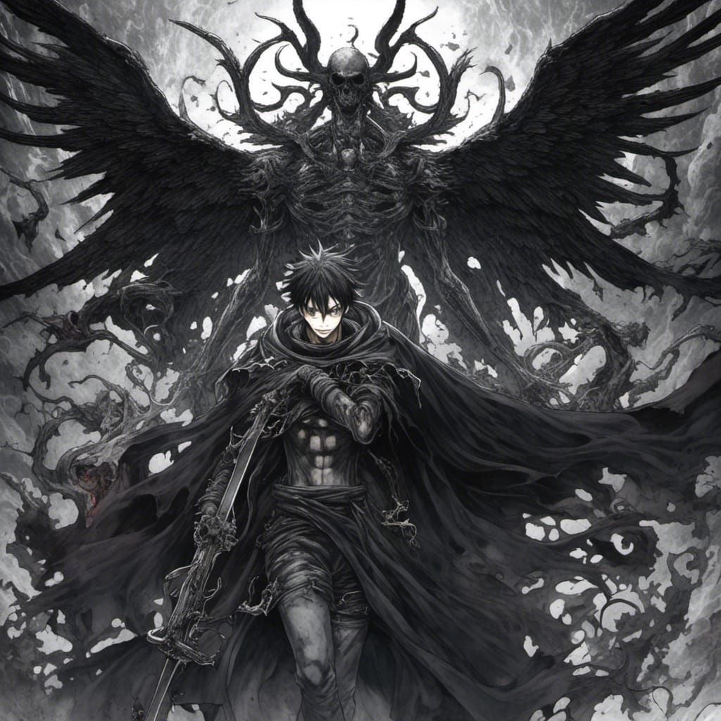 Anime Angel of Mercy and Grim Reaper