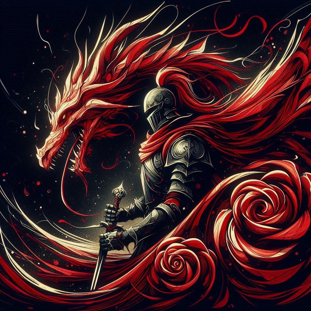 Knight with Rose Dragon 2