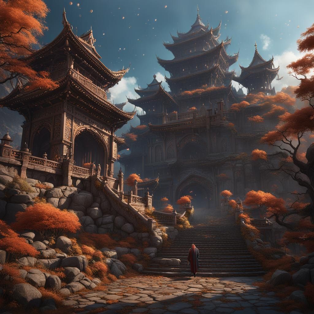 Fantastical Spring Landscape in Detailed Matte Painting