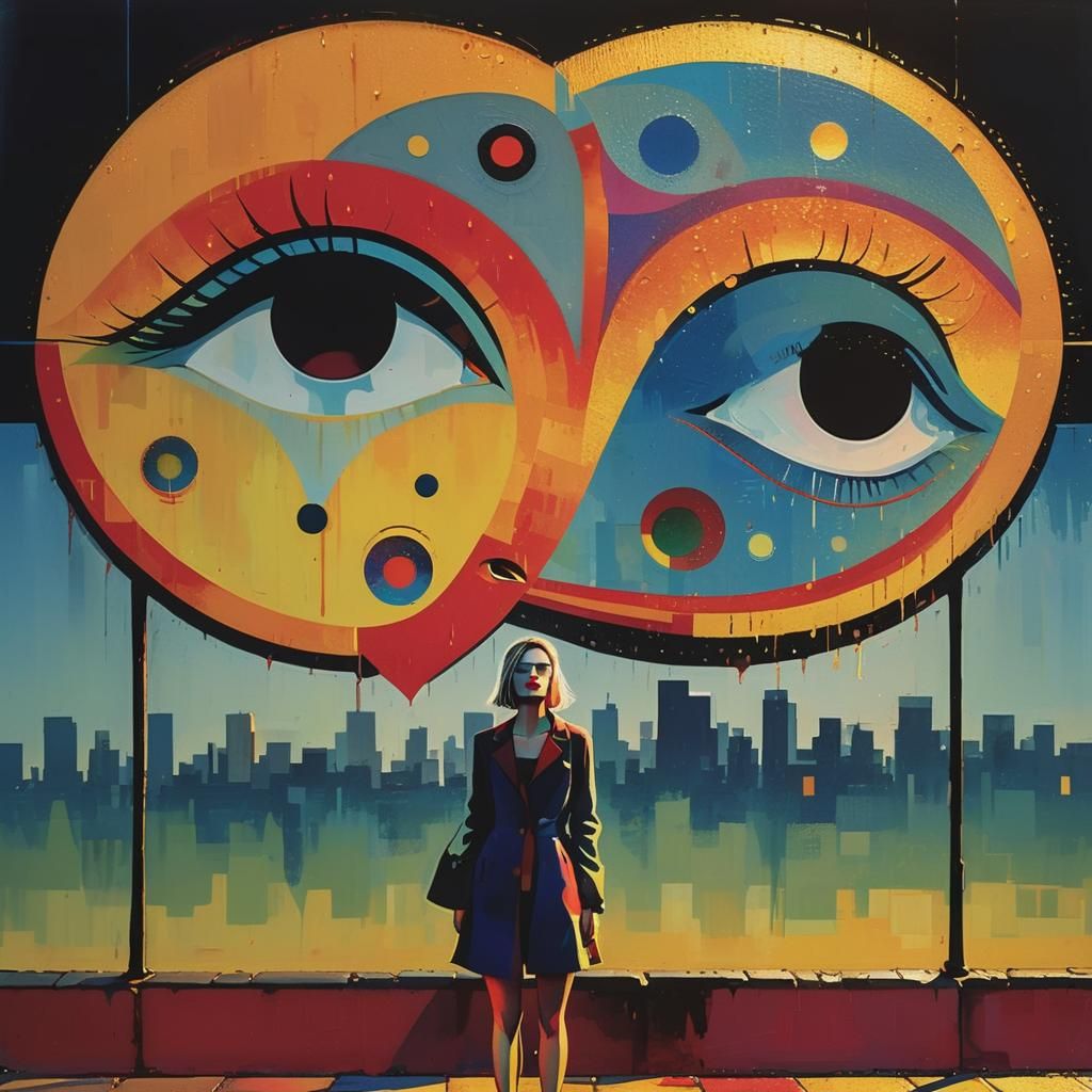 Double exposure, side profile portrait. A beautiful woman with intricate, flowing clothing, valley background of a colorful alien planet, h...