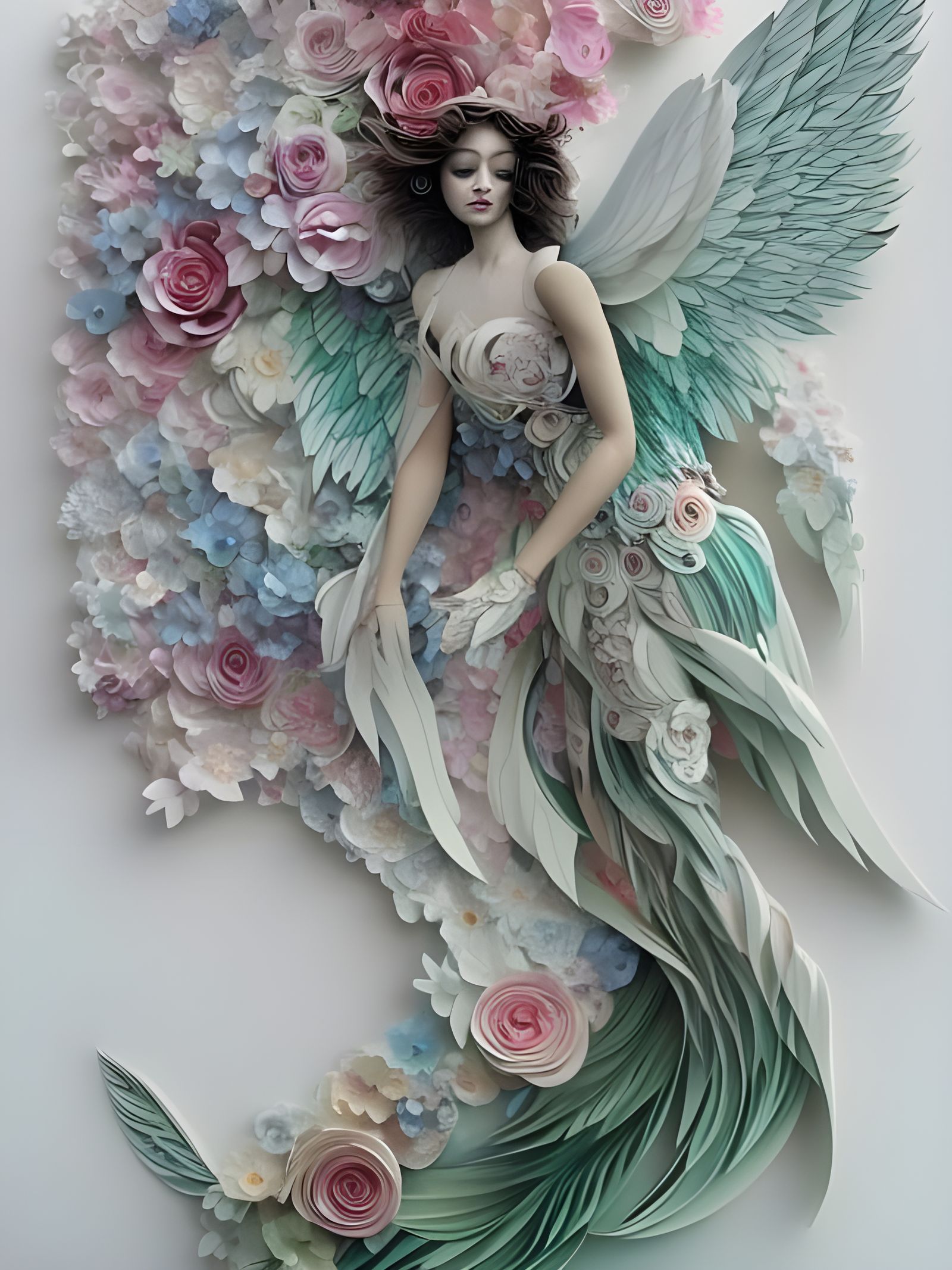 Paper flower angel  by @Vira