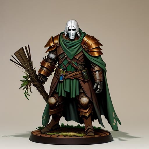 DRUID WARFORGED MADE FROM WOOD
 WITH BIRD'S NEST ON THE SHOU...