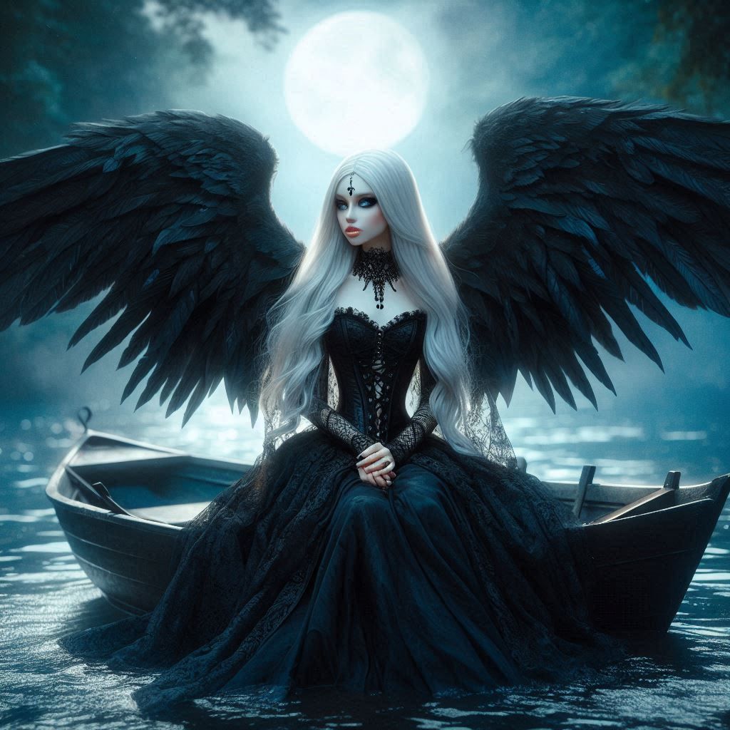 gothic angel on a sea