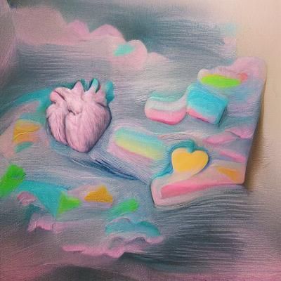 soft pastel heart in a hard dark world