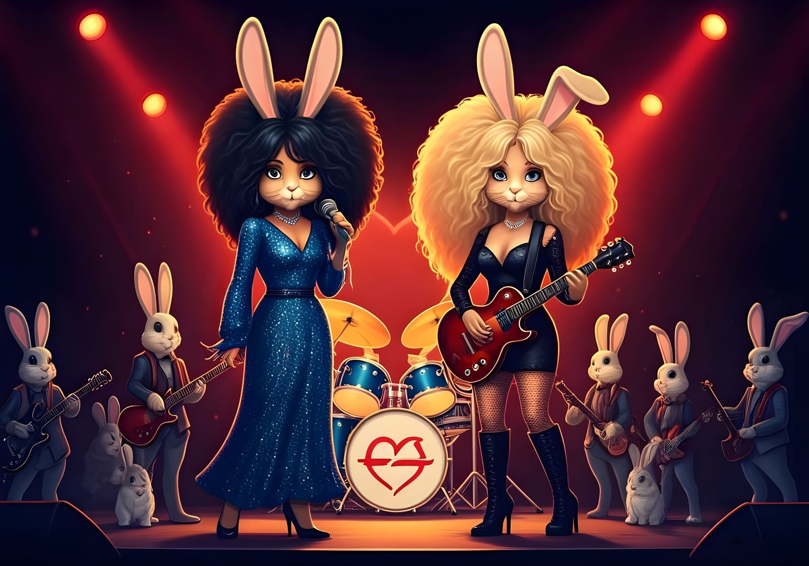 Bunny rock band Heart  by @Gary Murakami