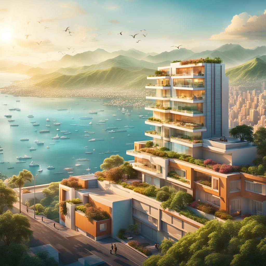 a modern city, characterized by superb terraces which give an extraordinary view of the city with ancient Indian architecture, a clear blue...