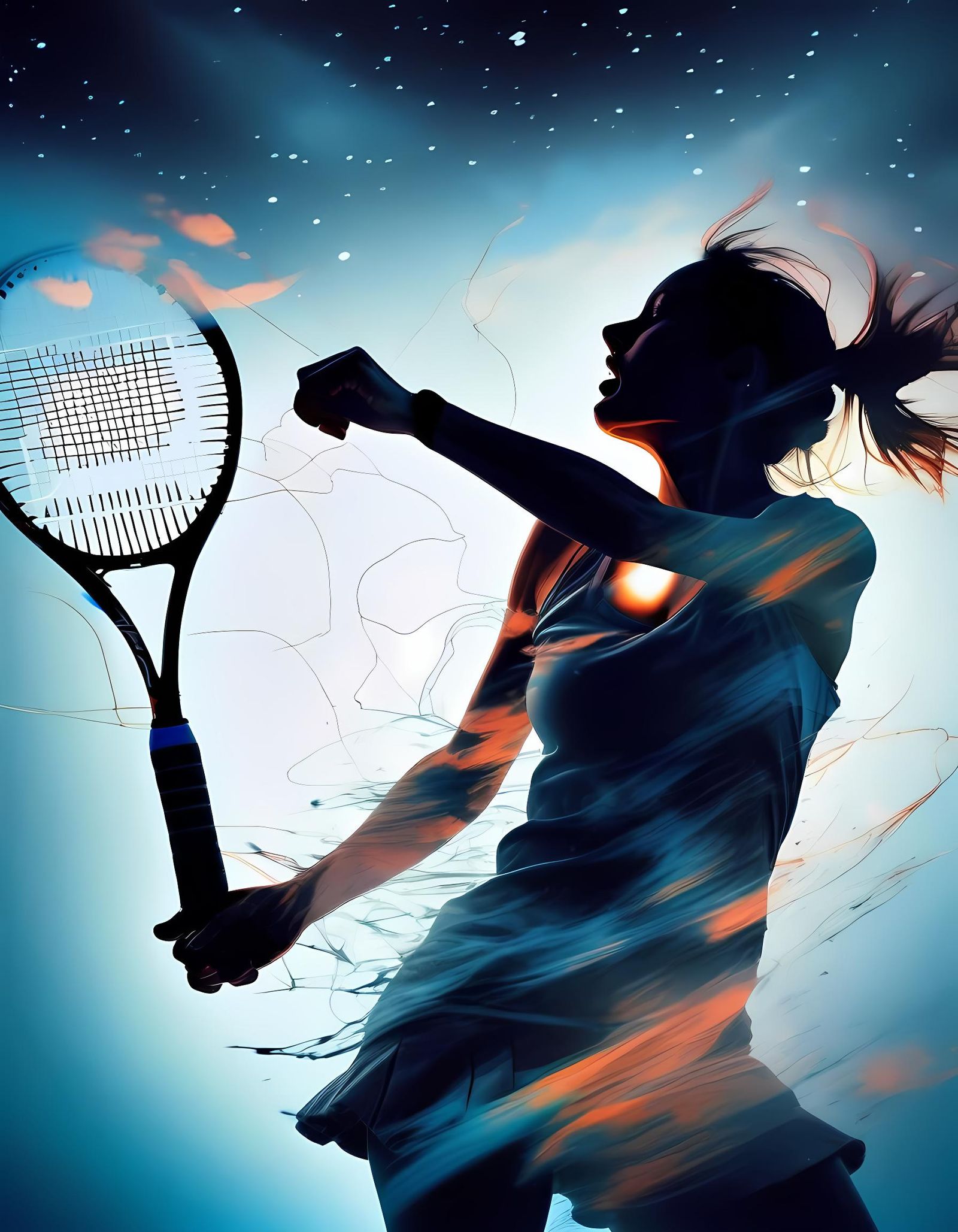 Tennis in action   by @Krawuzzn