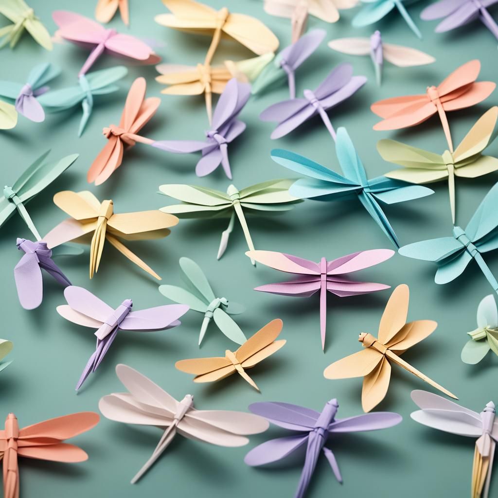 Pastel color dragonflies