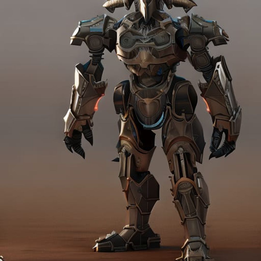 warforged robot knight with massive shield steampunk - AI Generated ...