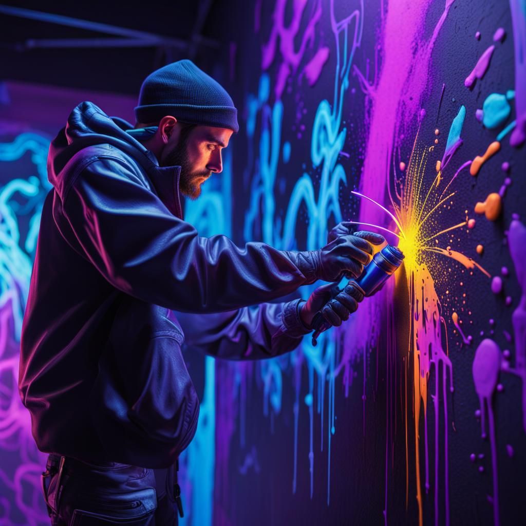 The spray paint artist AI Generated Artwork NightCafe Creator