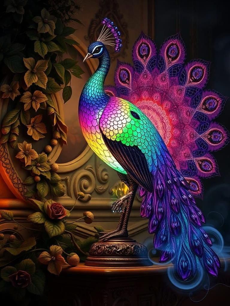 Peacock lamp