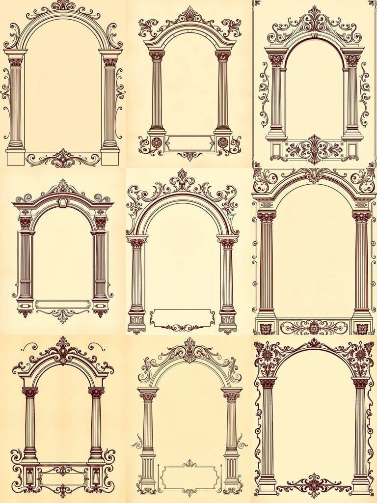 Elegant Victorian Frame with Corinthian Columns