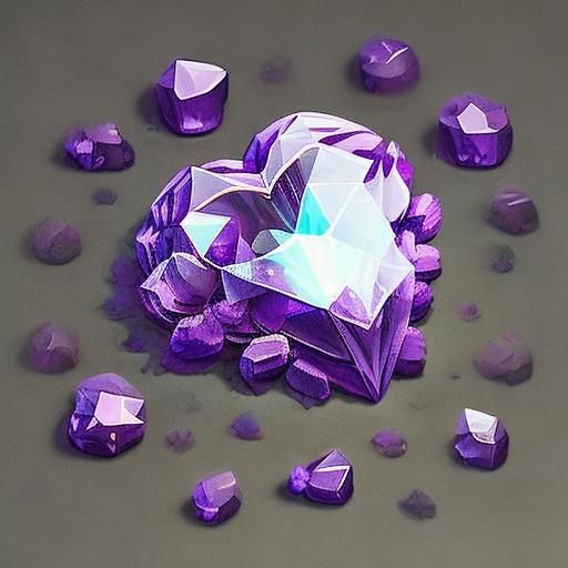 <lora:CrystalClusterV8:1.0>macroshot  of an amethyst crystal cluster in the (shape of a perfect heart:1.3)