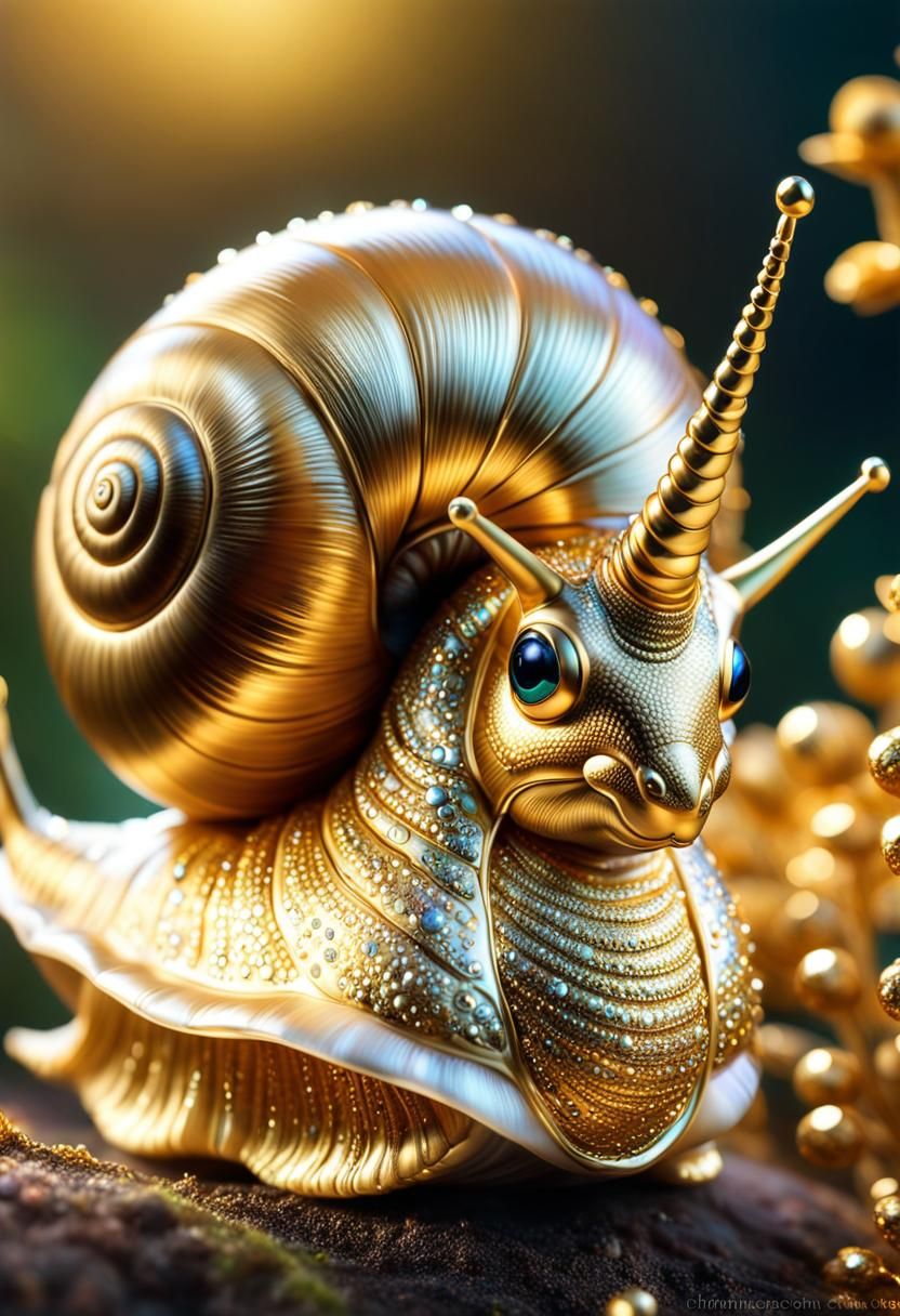 Behold the Golden Unicorn Snail!  by @Jerri Bee