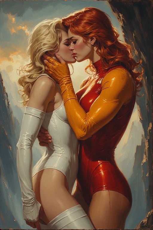 Phoenix and Emma Frost Vintage Intimate Moment