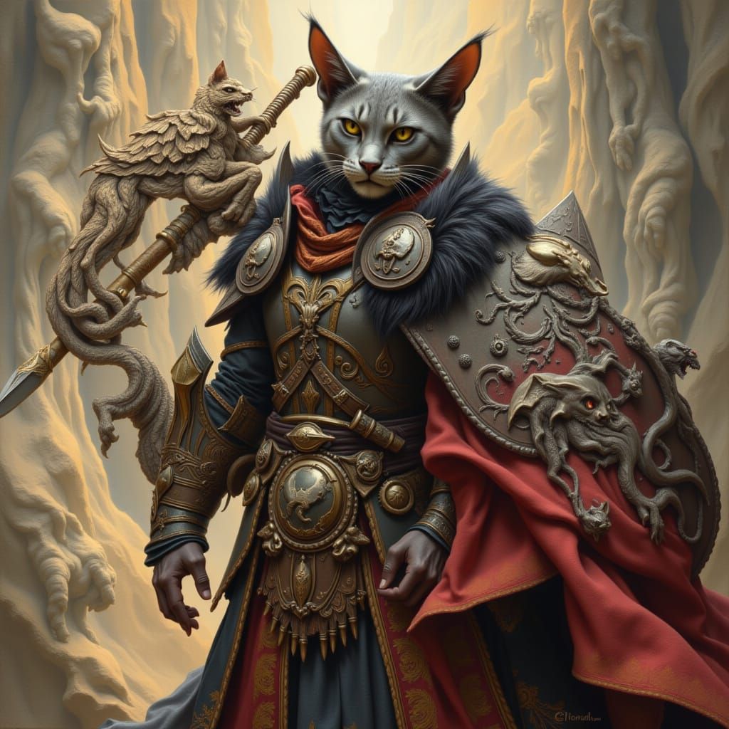 <lora:Grup:1.0>cat warrior