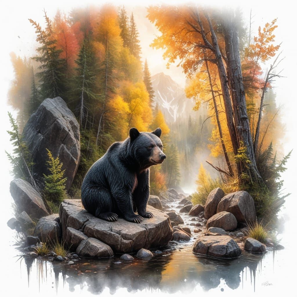 Black Bear on a rock
