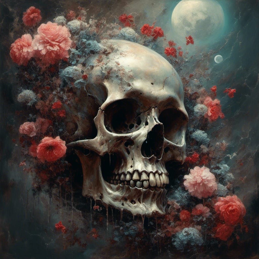 Skull in a Garden