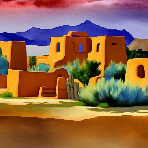 IMAGE OF TAOS PUEBLO, NEW MEXICO AI Generated Artwork NightCafe Creator