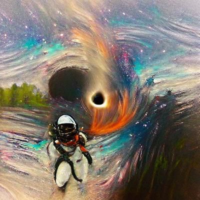 Astronaut going into a black hole