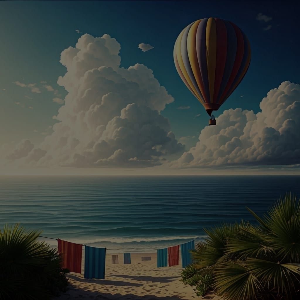 Surreal Hot Air Balloon Soars Above Tropical Beaches