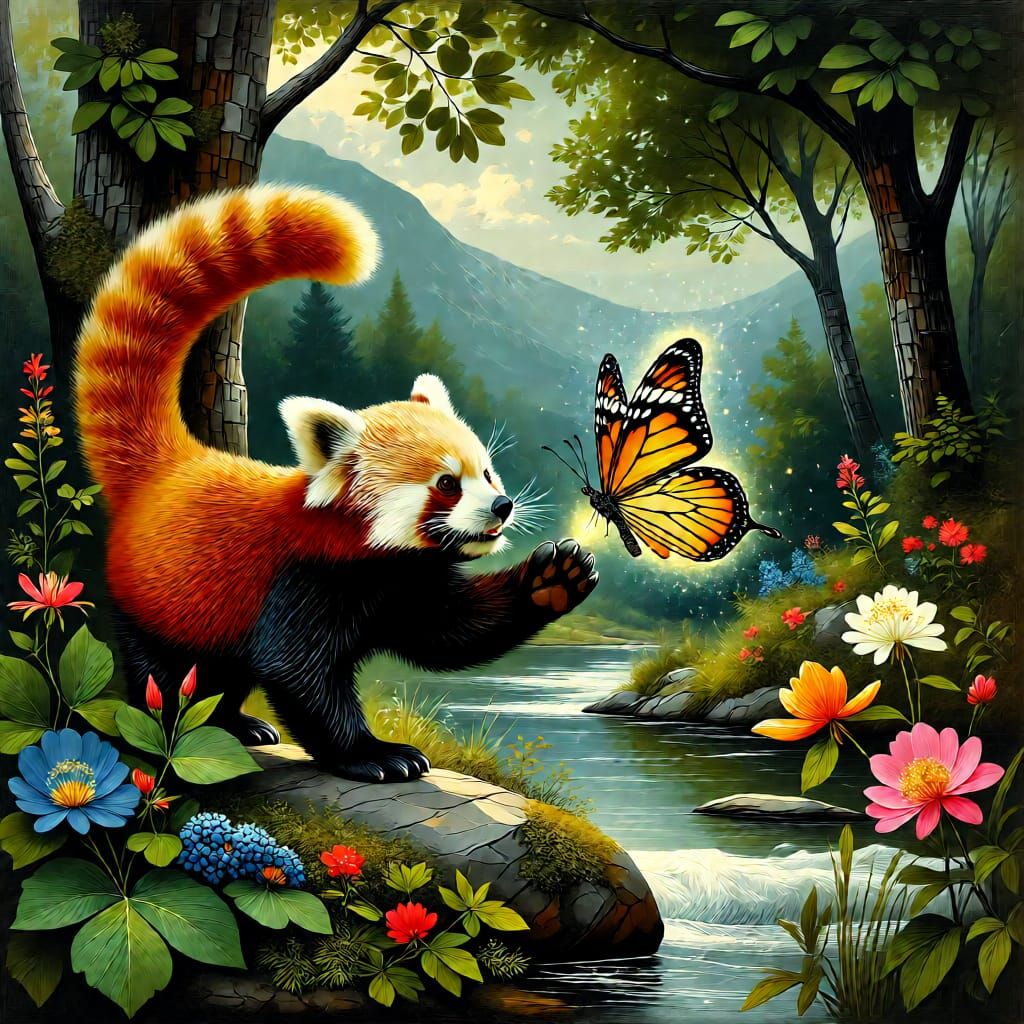 Panda and Butterfly
