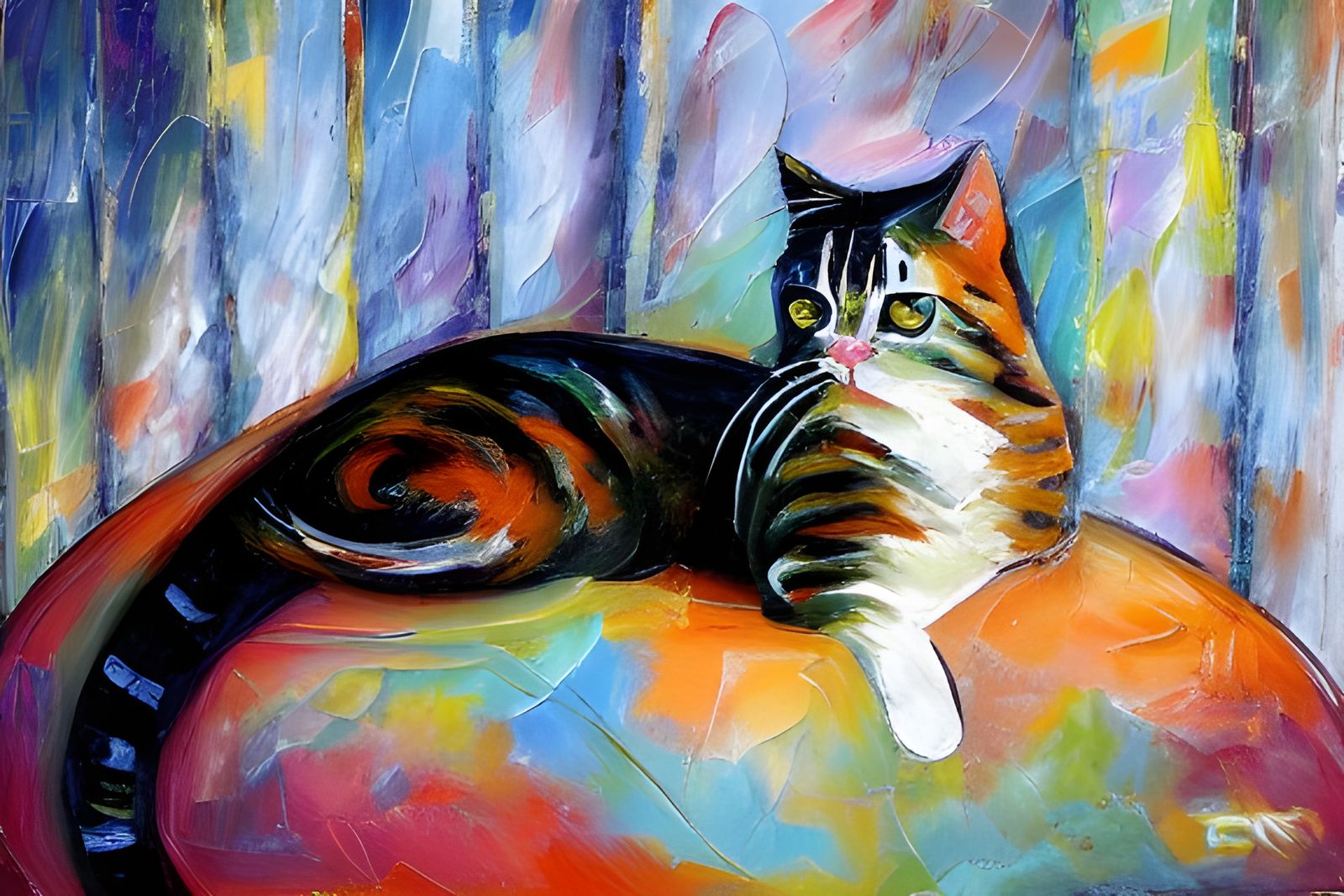 Emily The Cat Relaxing At Home