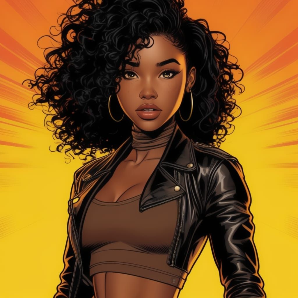 90's style comics girl