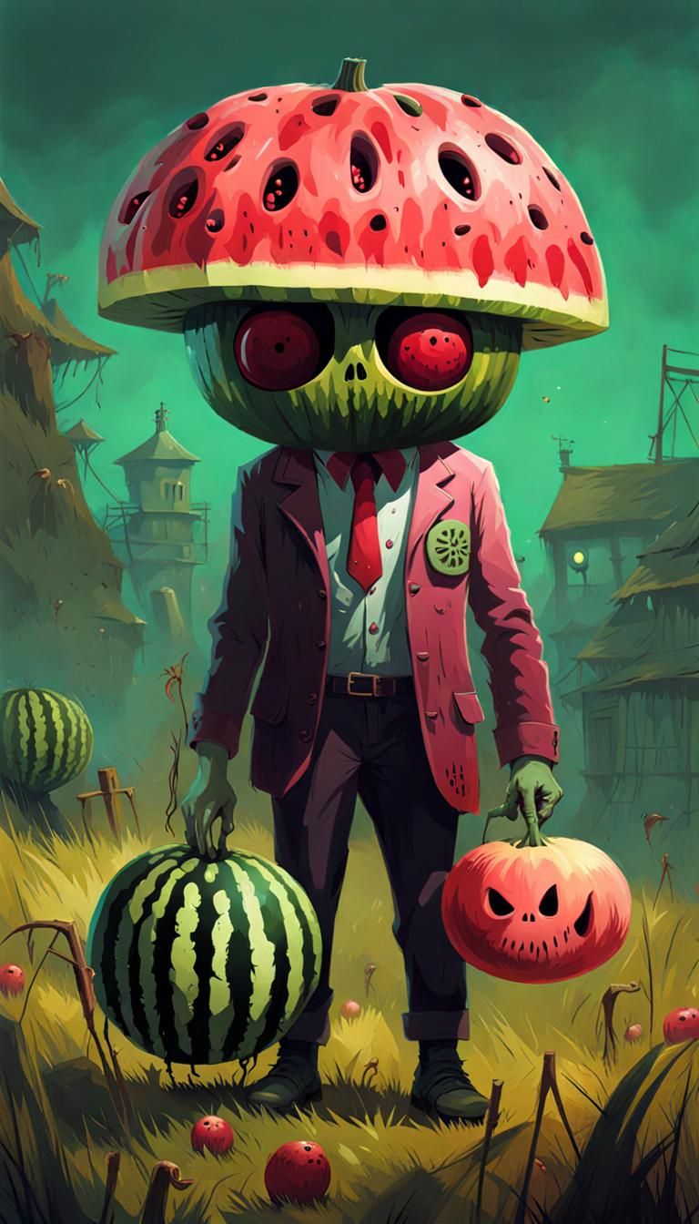 Creepy Cute Zombie Fruit Characters in 3D