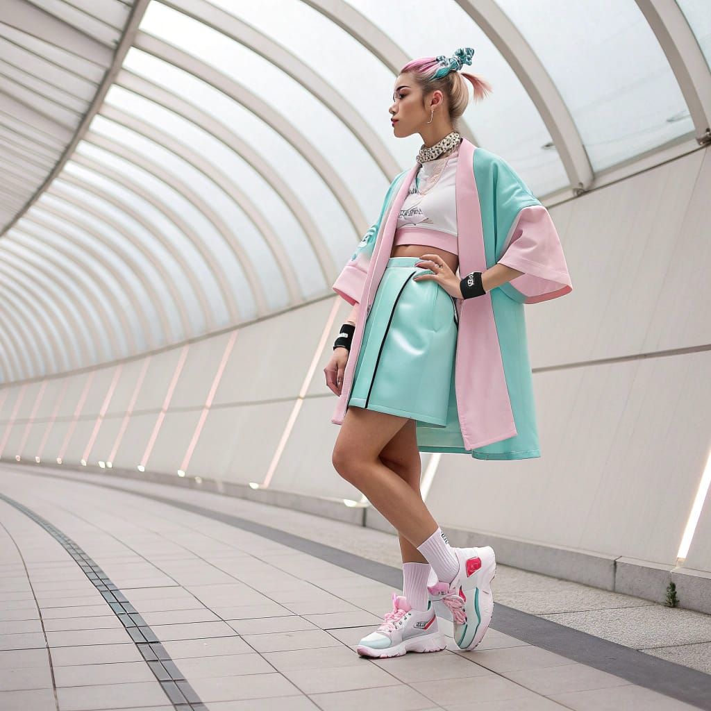 girls in frutiger technozen aesthetic outfit