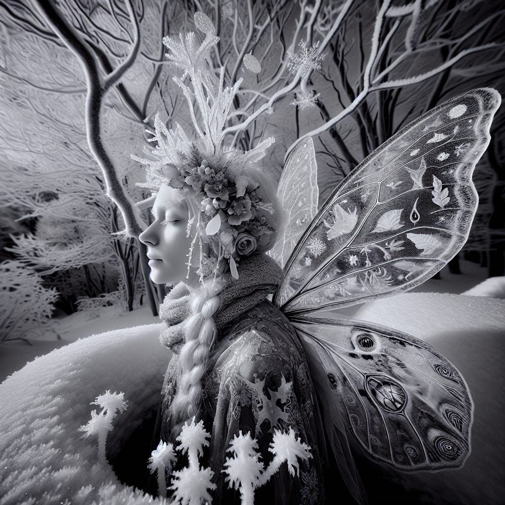 <lora:Winter PG 2:1.0> <lora:Photogram Style 2:1.0> <lora:Frost:1.0> <lora:-Omnious-:1.0>  Infrared black and white photography, Portrait of...