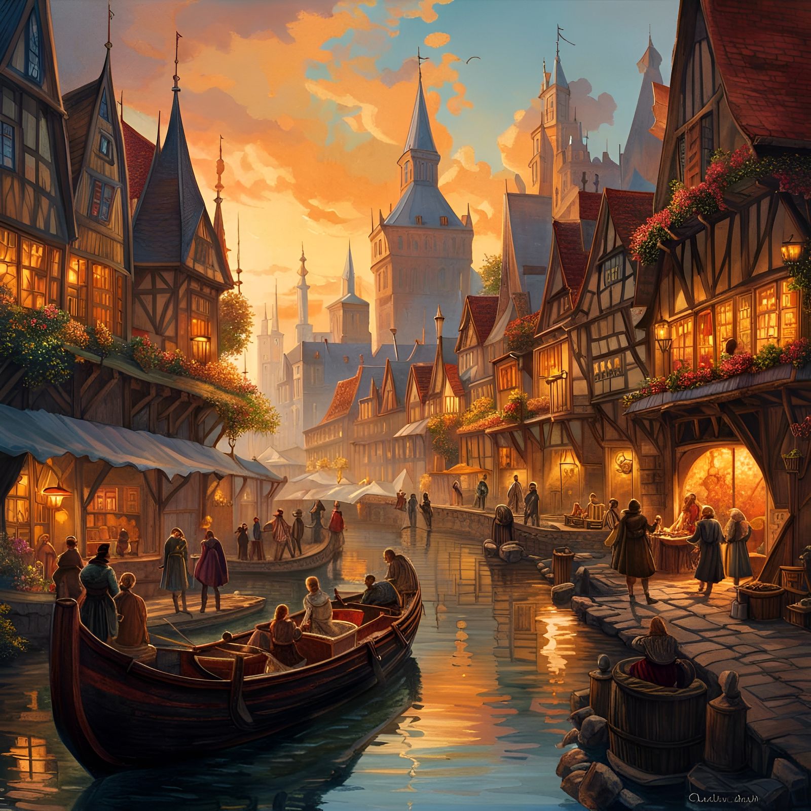Luminous Medieval Marketplace  by @Kade Martin