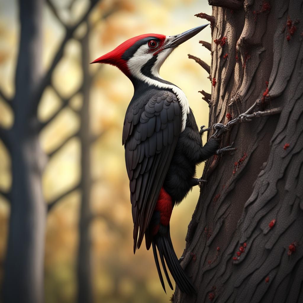 The Pileated Woodpecker AI Generated Artwork NightCafe Creator