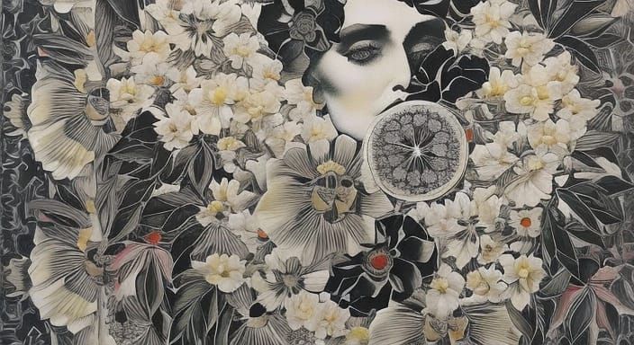 woman with flower