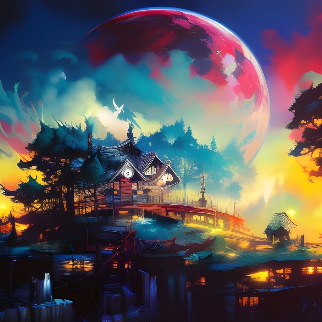 House under the moon  by @Tommy2timez 