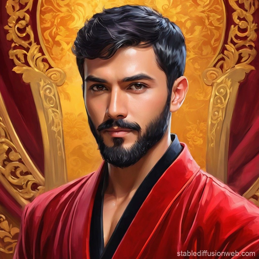 Lokman, a  stunning handsome beautiful young Turk with   bla...