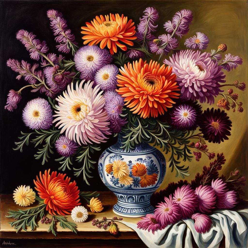 Still life in a vase - autumn flowers  by @Bunnzo332