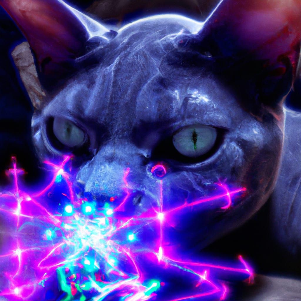 cat cyberpunk realistic photo psychedelic acid trip 8k, supe...