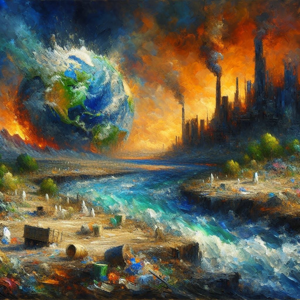 Concept of global warning, climate change and dying Earth. E...